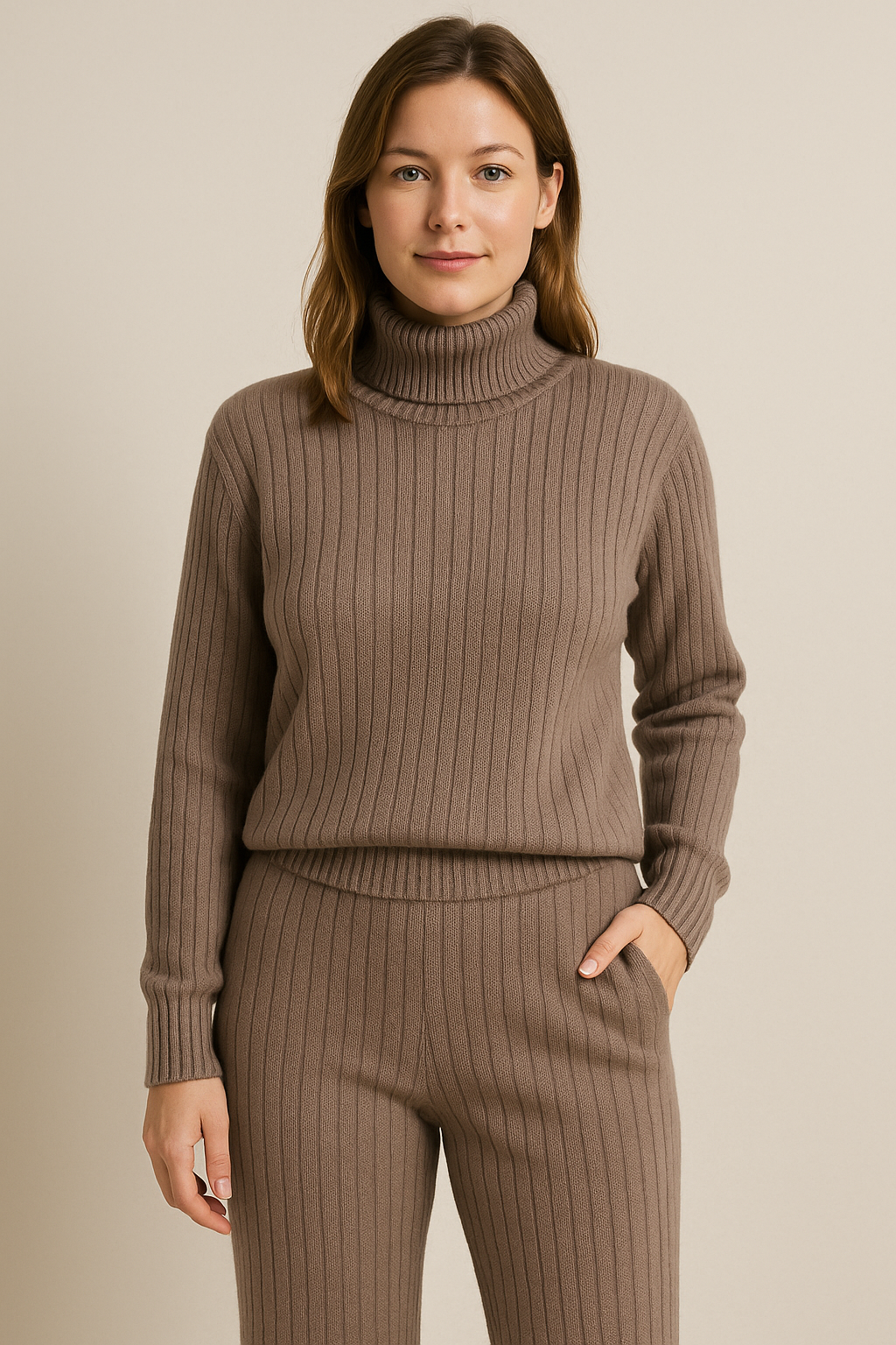 Conjunto Sara em tricot - Elegância Tricotada para Seus Dias Frios
