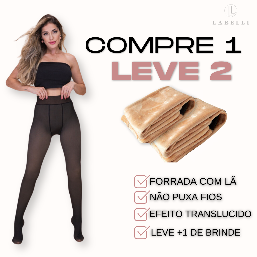 MEIA CALÇA ALINE FORRADA TRANSLÚCIDA (COMPRE 1 LEVE 2) + FRETE GRÁTIS