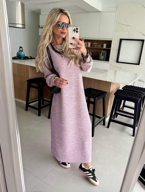 Vestido Midi Tricot Maria- Conforto e Sofisticação que Você Merece!