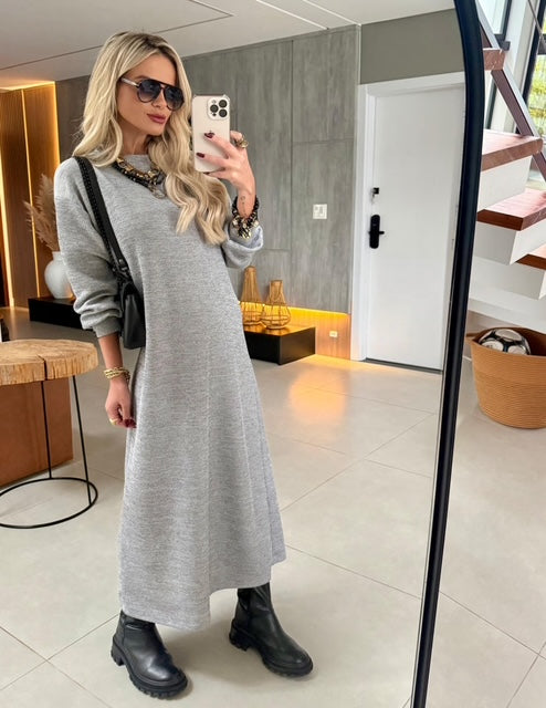 Vestido Midi Tricot Maria- Conforto e Sofisticação que Você Merece! + Frete Grátis