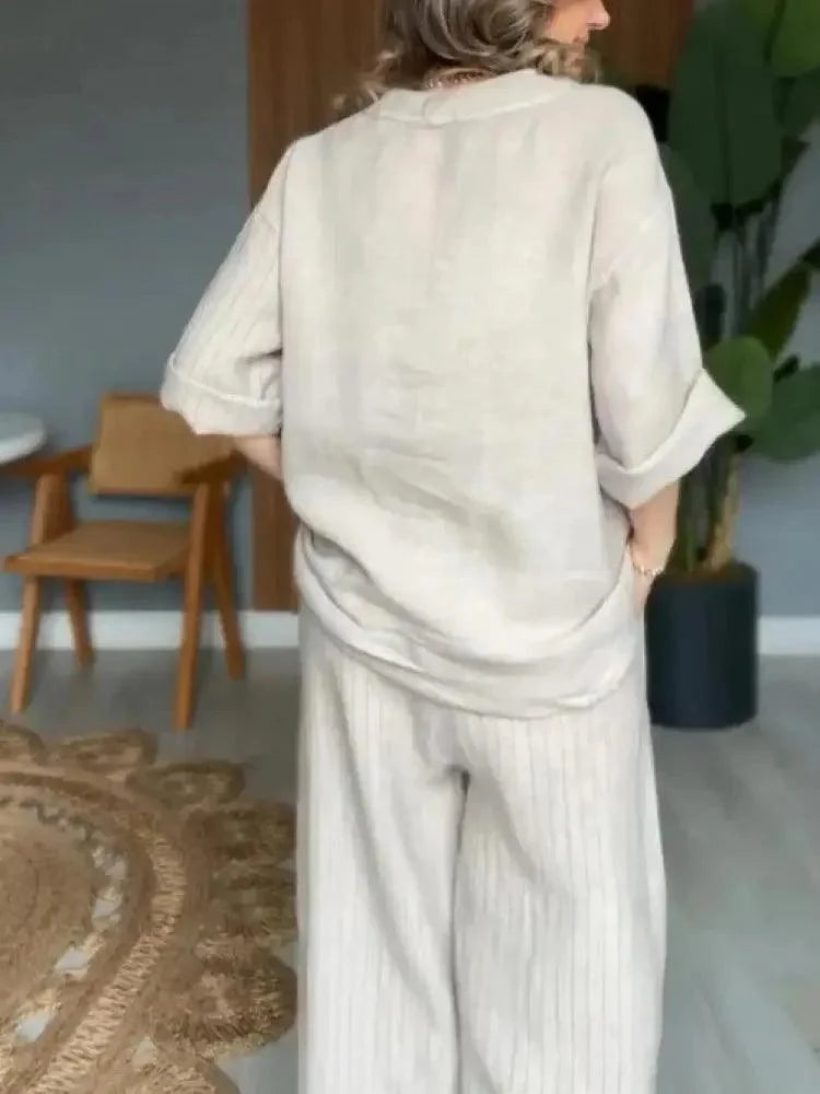 Conjunto Delicatta em Linho de Algodão / Sinta o Toque Suave e a Elegância que Você Merece em Todos os Momentos!