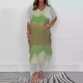 Vestido Bruna - Elegância Fluida com Estampa Sofisticada, Conforto e Elegância  + Frete Grátis