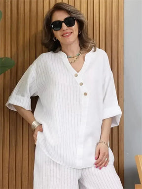 Conjunto Delicatta em Linho de Algodão / Sinta o Toque Suave e a Elegância que Você Merece em Todos os Momentos!