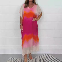 Vestido Bruna - Elegância Fluida com Estampa Sofisticada, Conforto e Elegância  + Frete Grátis