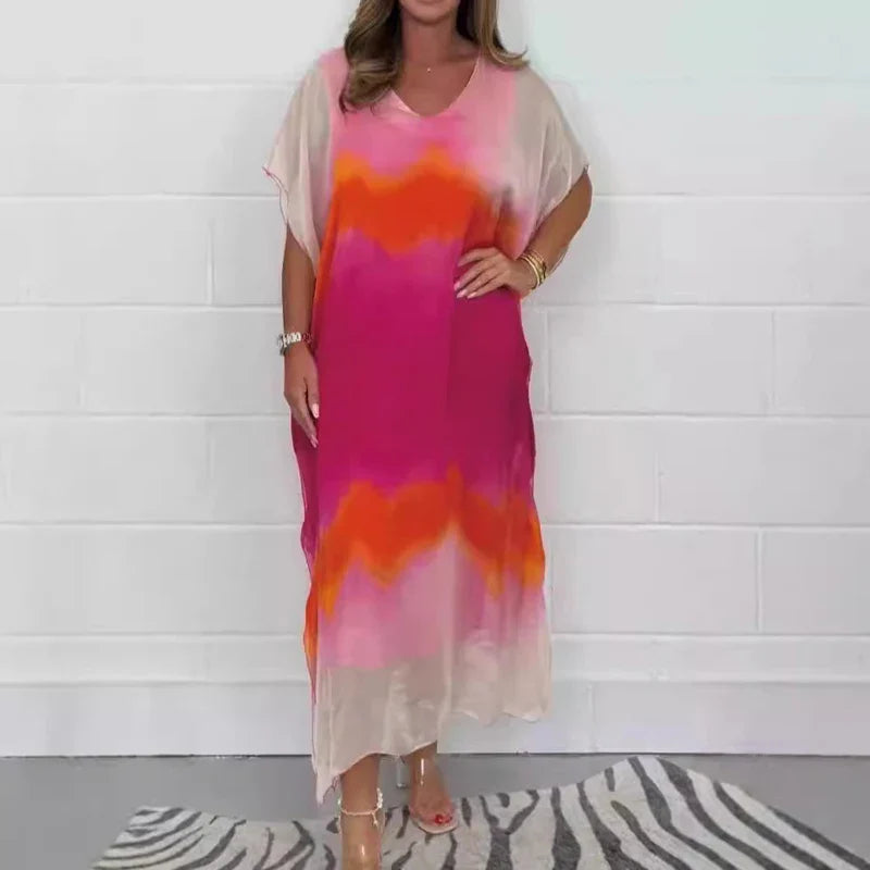 Vestido Bruna - Elegância Fluida com Estampa Sofisticada + Frete Grátis