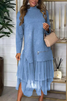 Vestido Mariana Com Detalhes Em Tule- Valoriza a feminilidade e traz charme único ao seu visual.