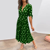 Vestido Yasmin Acinturado com Estampa Poa