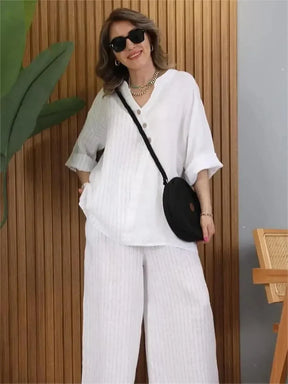 Conjunto Delicatta em Linho de Algodão / Sinta o Toque Suave e a Elegância que Você Merece em Todos os Momentos!