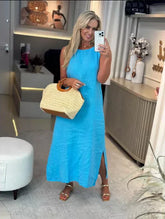Vestido Midi Luísa em Linho- Elegância em cada Detalhe + Frete Grátis