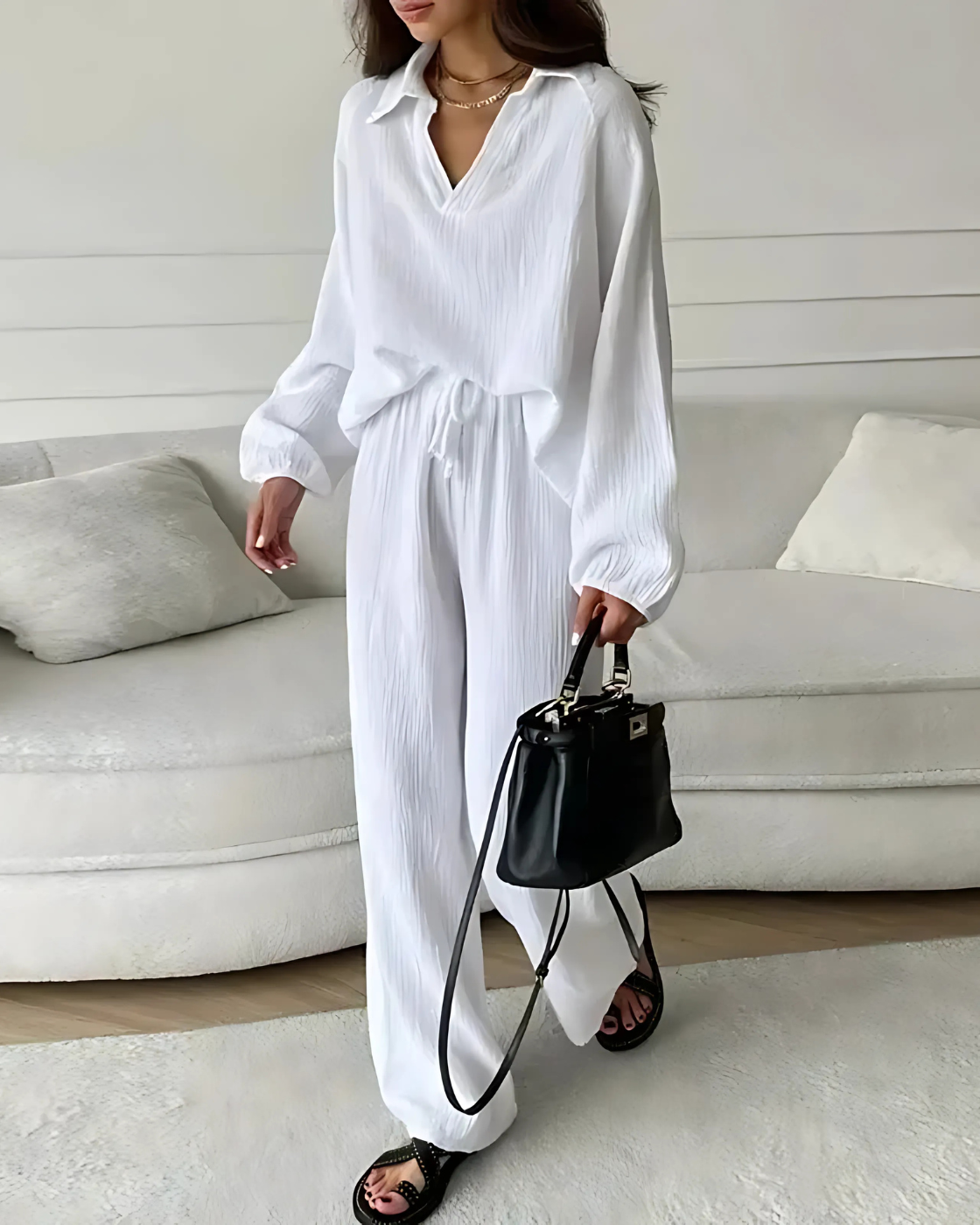 Conjunto Madri | 2 Peças - Linho Premium- Elegância e Sofisticação Perfeito Pra Você!