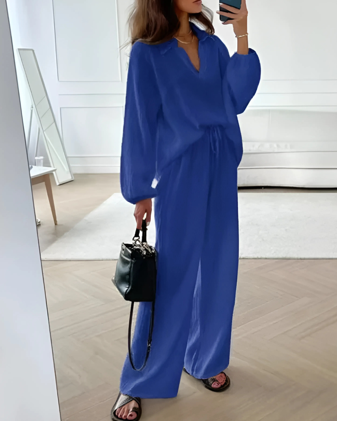 Conjunto Madri | 2 Peças - Linho Premium- Elegância e Sofisticação Perfeito Pra Você!