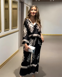 Conjunto Larissa | Decote em V -Elegância Sofisticada com Conforto Atemporal