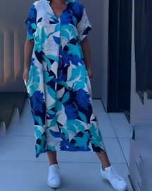 Vestido Safira | Decote em V - Fresco e Soltinho, Ideal Para Primavera Verão + Frete Grátis