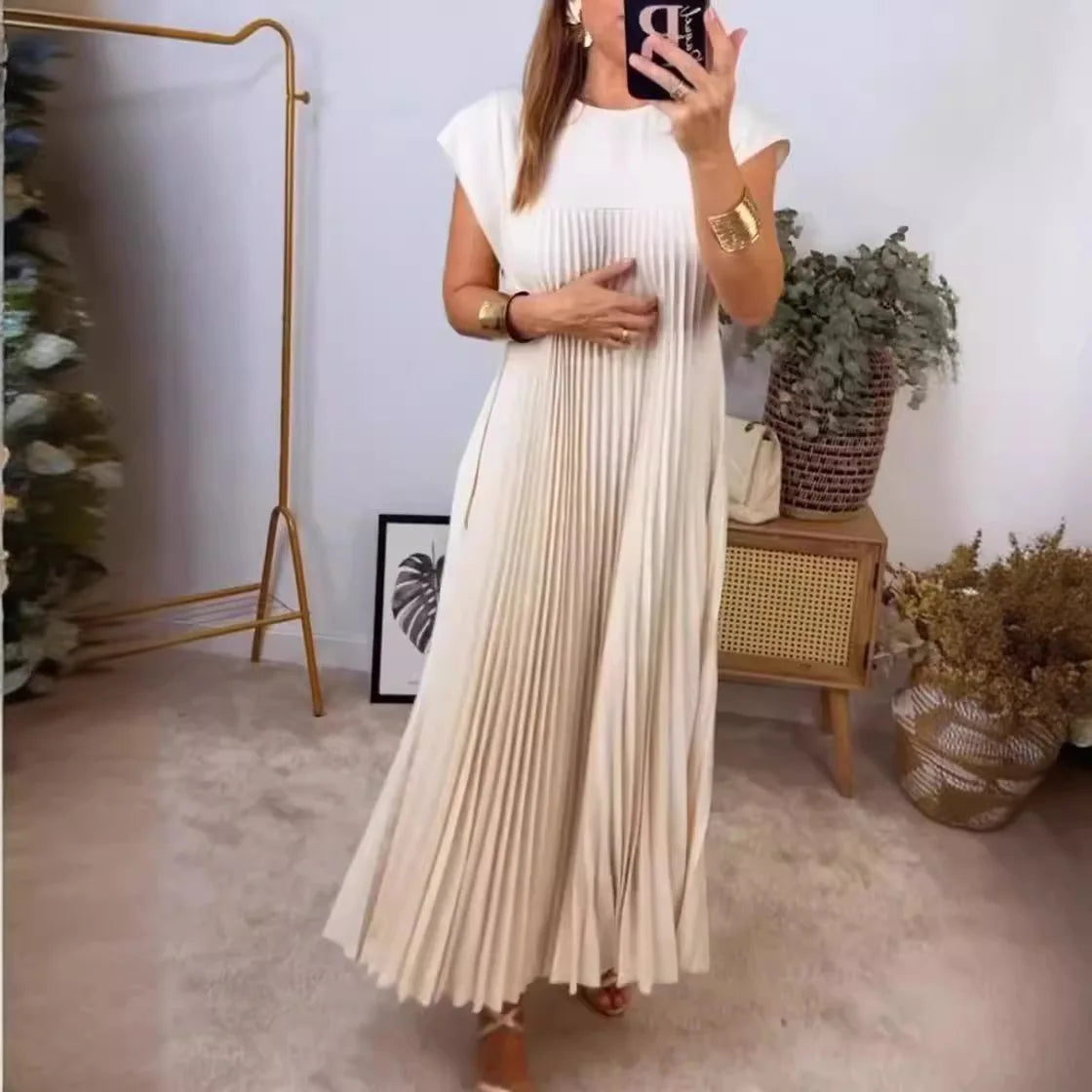 Vestido Gabriela Plissado- Soltinho e Elegante