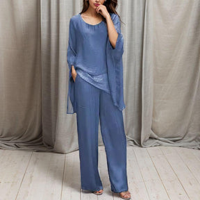 Conjunto Lina com Caimento Fluido e Detalhes Brilhantes / Conforto e Elegância Que Você Merece!
