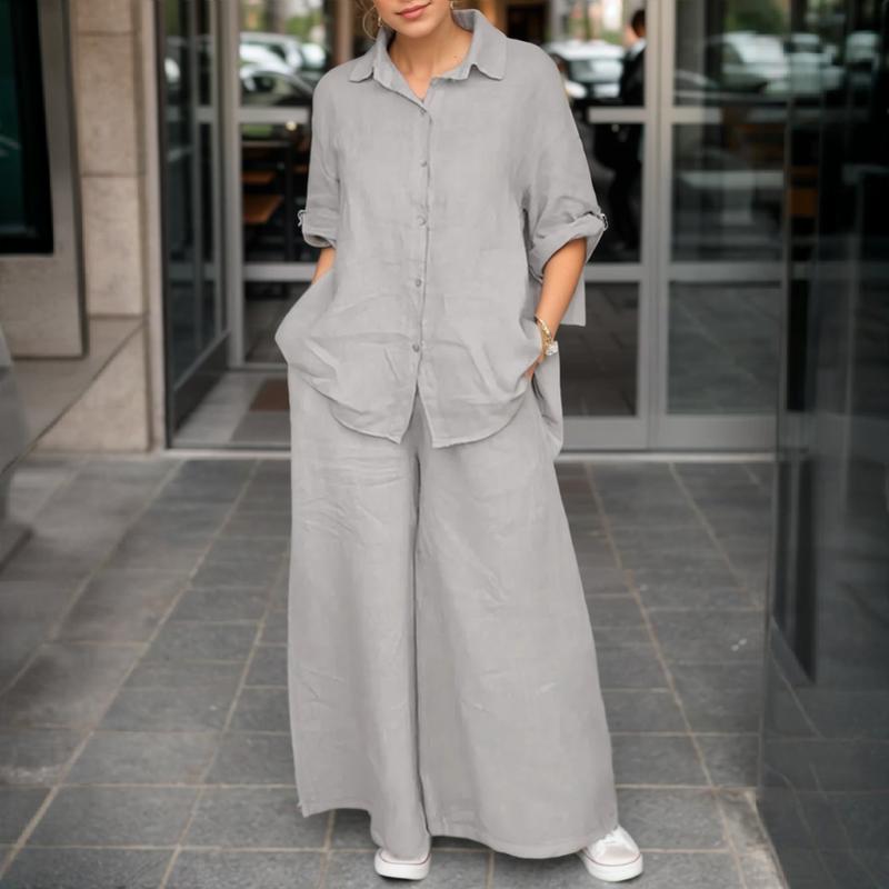 Conjunto Feminino Elegante em Linho de Algodão com Design Atemporal / Sofisticação e Conforto Em Primeiro Lugar!