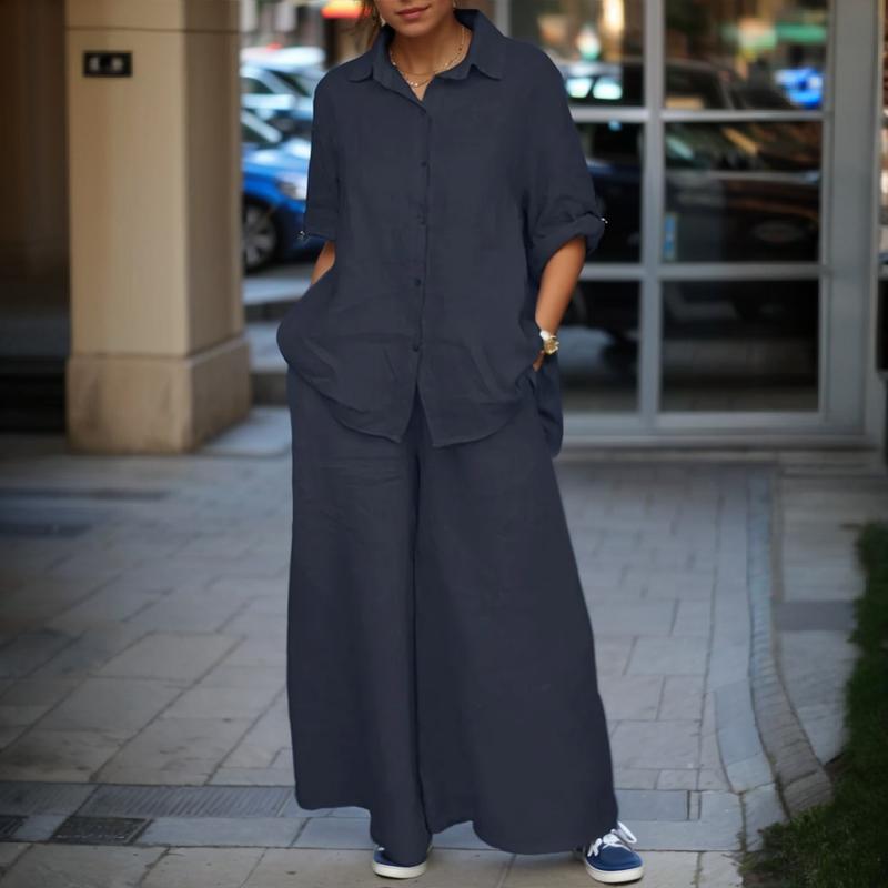 Conjunto Feminino Elegante em Linho de Algodão com Design Atemporal / Sofisticação e Conforto Em Primeiro Lugar!