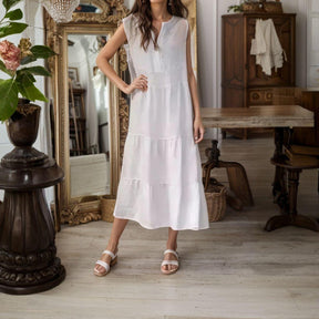 Vestido Helena Soltinho em Linho de Algodão / Conforto e Elegância para Seus Momentos Relaxantes!