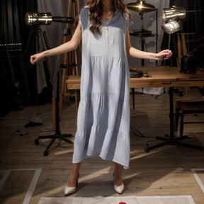 Vestido Helena Soltinho em Linho de Algodão / Conforto e Elegância para Seus Momentos Relaxantes!