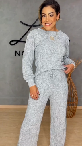 Conjunto Marina em Tricot | Blusa + Calça- Elegância e Sofisticação Perfeito Para O Inverno!