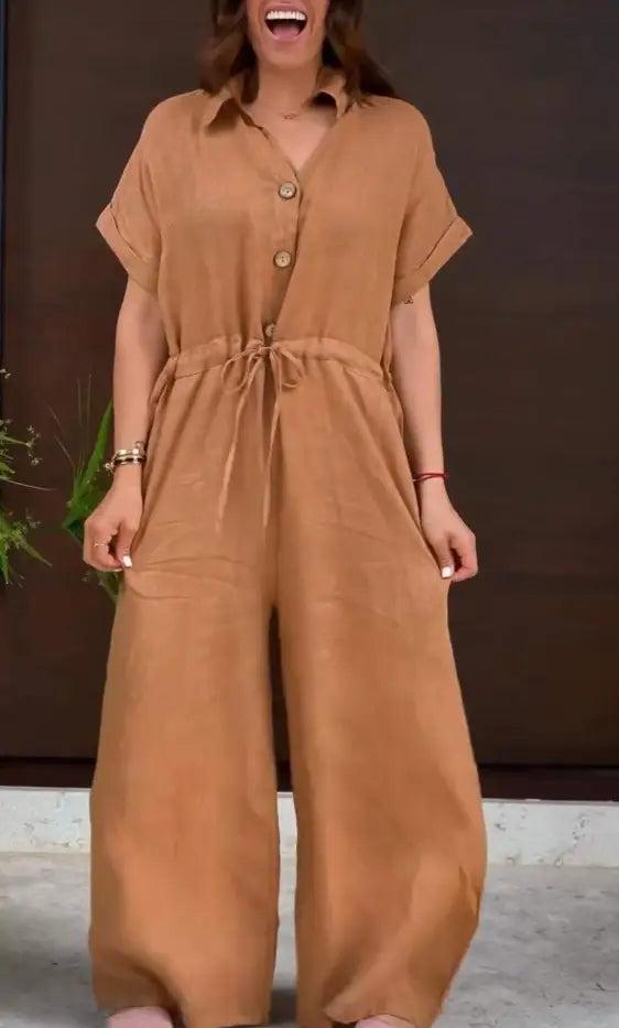 Macacão de Linho Elegant- A Peça Que Você Mulher Moderna Merece!